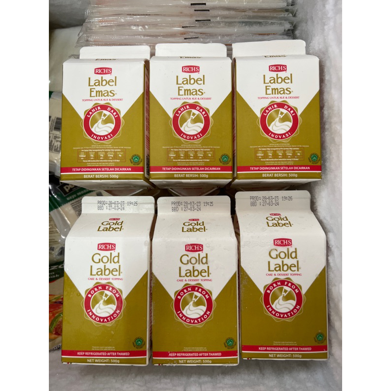 Jual RICHS Gold Label Whip Cream Cair Topping Kue & Dessert Shopee