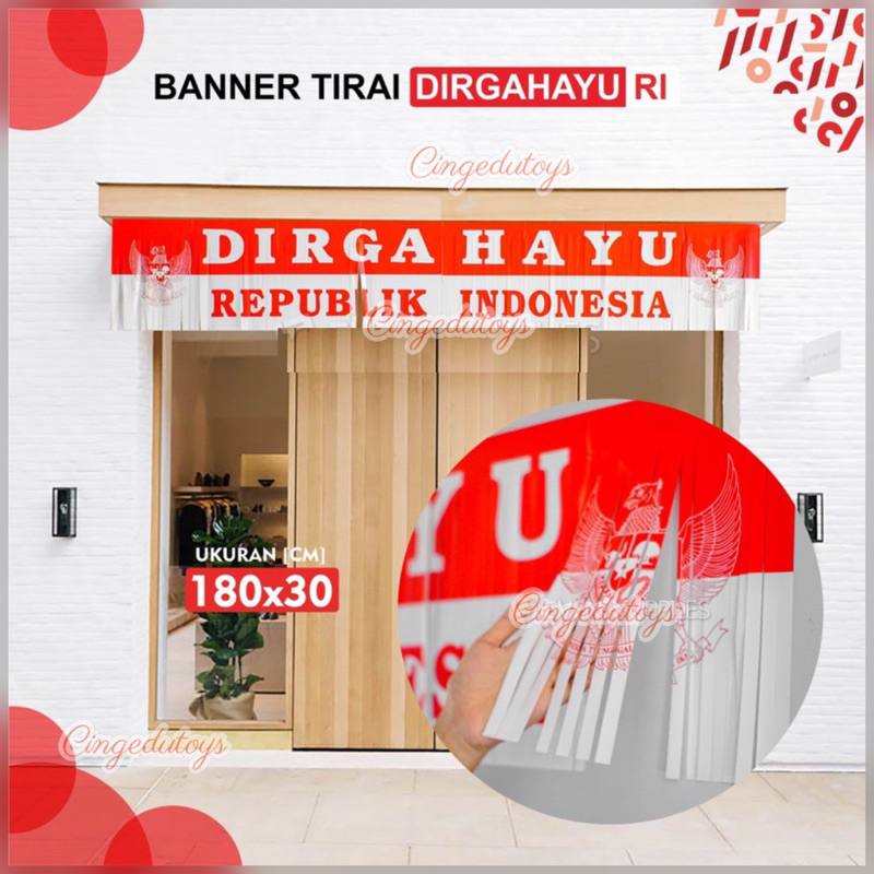 Banner Foil Tirai HUT RI 17 Agustusan Dekor Foil Pintu Dirgahayu RI