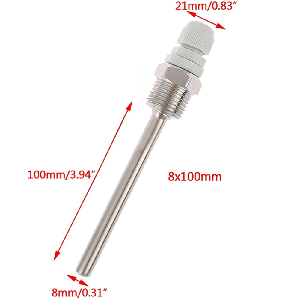 Jual 100mm Stainless Steel Thermowell 1/2" NPT Threads For Temperature