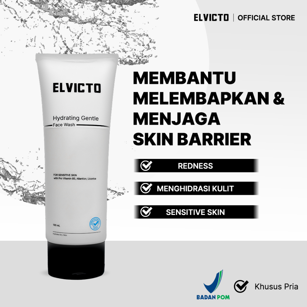 Jual ELVICTO HYDRATING GENTLE FACE WASH Facial Wash Pria untuk Kulit