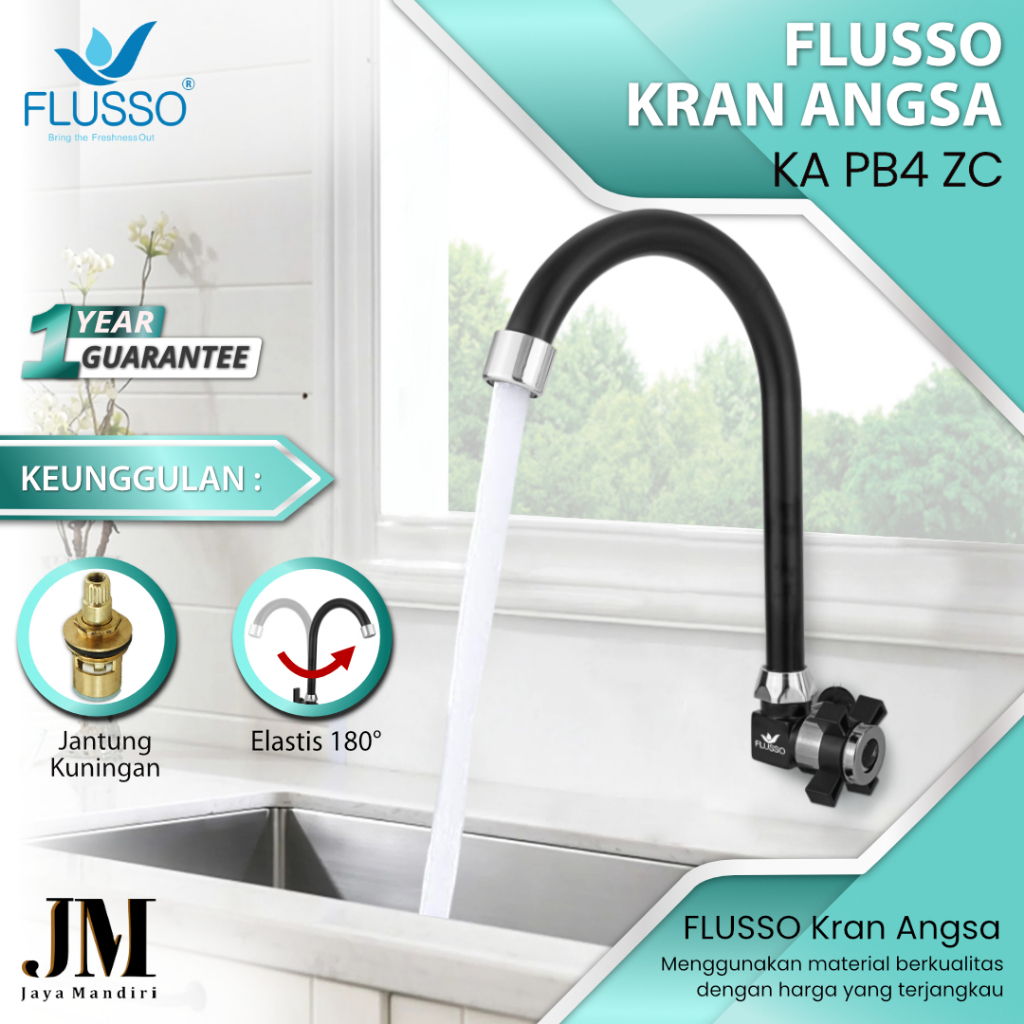 Jual Flusso Kran Wastafel Angsa Keran Air Wastafel Sink Hitam Baling Model Tembokdinding Keran 1761