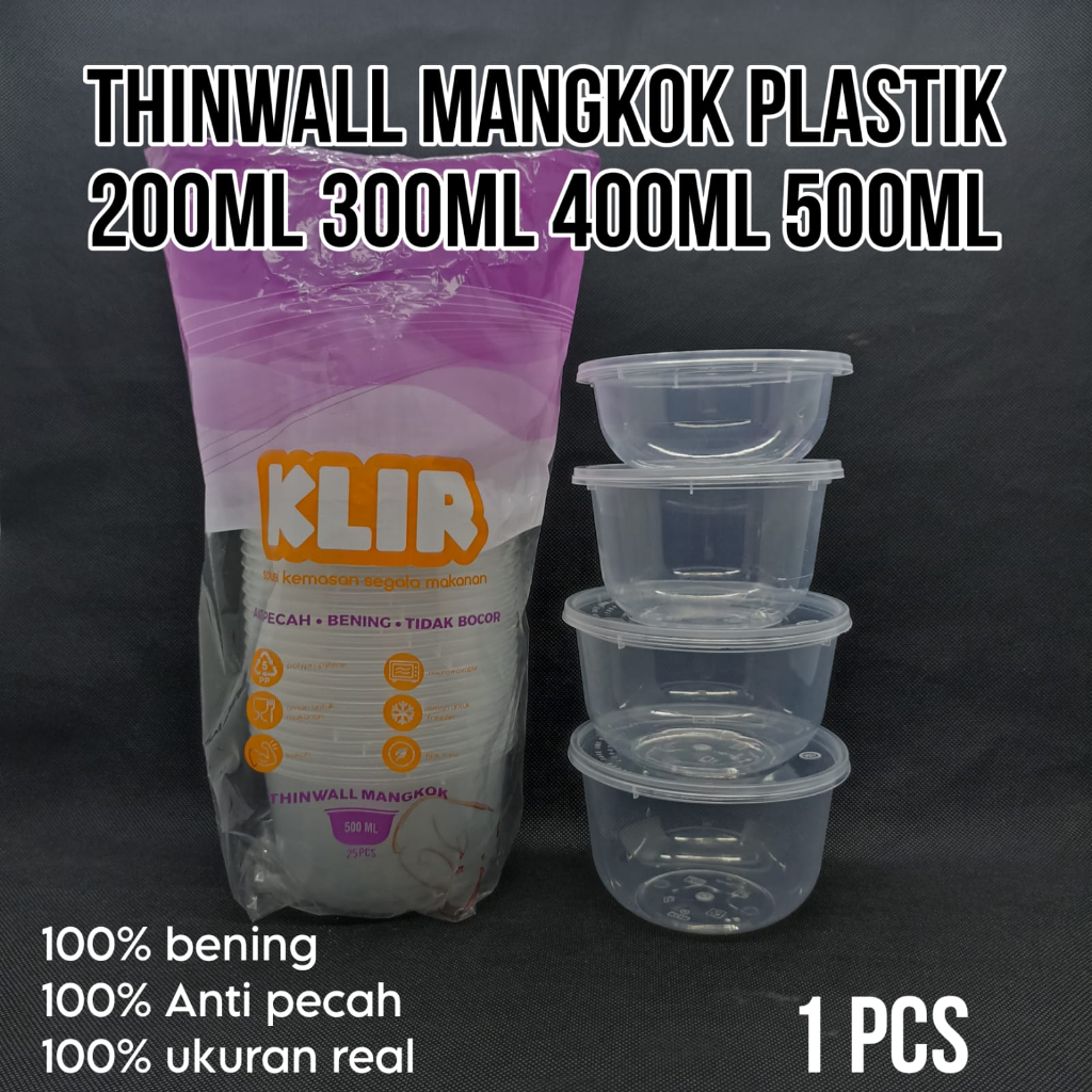 Jual Thinwall Mangkok Plastik Bulat Cup Pudding 200ml 300ml 400ml 500ml Shopee Indonesia 0294