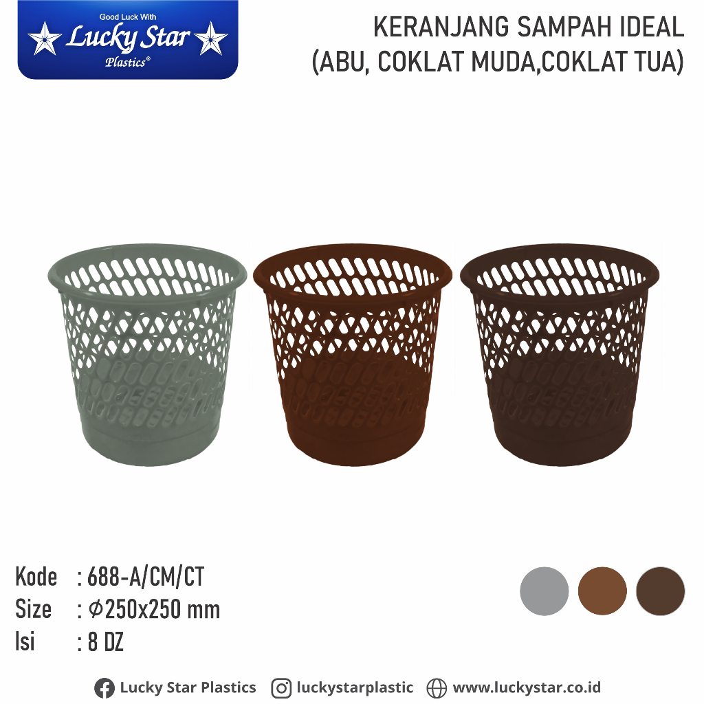 Jual Keranjang Sampah Ideal Tempat Sampah Plastik Krjserbaguna Shopee Indonesia 7284