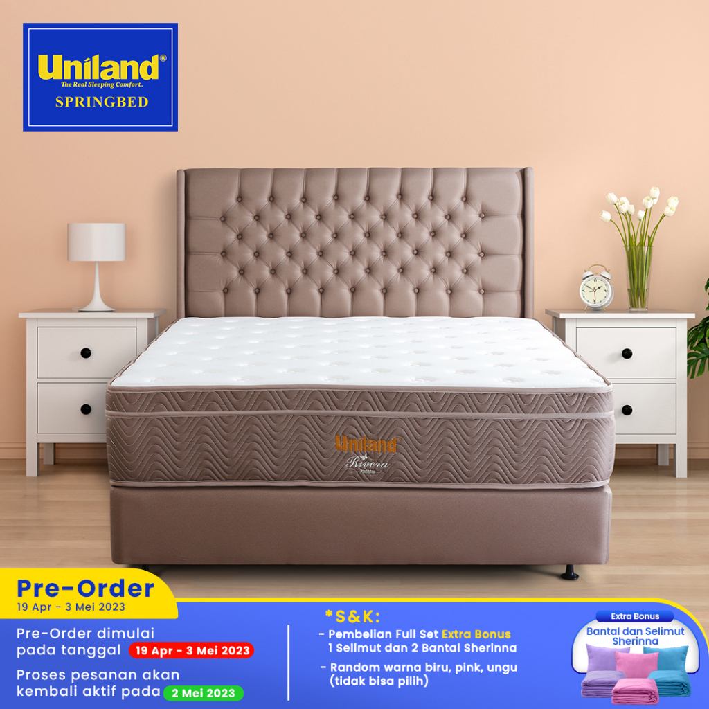 Jual Uniland Springbed Rivera Plushtop Paris Kasur Spring Bed Matras
