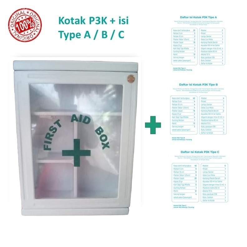 Jual Kotak P3K MC11 hijau + isi type B / mc 11 Maspion P3K Logo Hijau ...