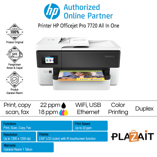 Jual Printer HP Officejet Pro 7720 Wide Format All In One Shopee