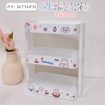 Jual Rak 2 tingkat dan 3 tingkat putih estetik free sticker multifungsi ...