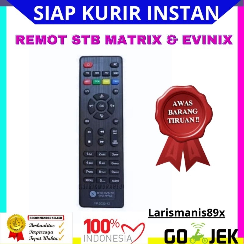 Jual REMOTE ORIGINAL UNTUK STB MATRIX APPLE BURGER | Shopee Indonesia
