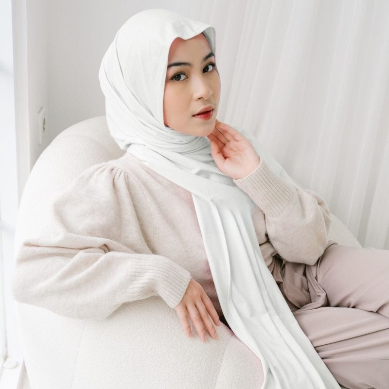 Jual Pashmina Kaos Jersey Premium Pashmina Koas Hijab Flowy Pasmina