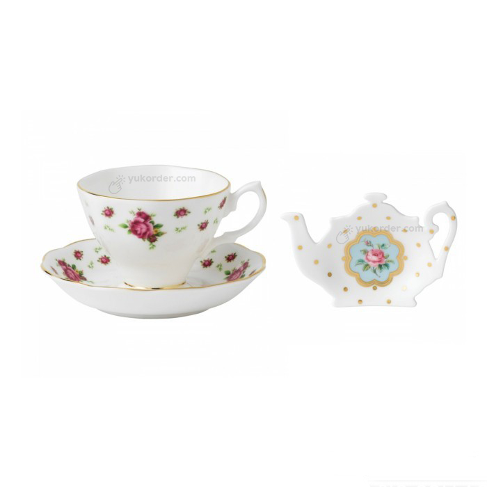 Jual Royal Albert New Country Roses White - Vintage Teacup Saucer & Tip ...