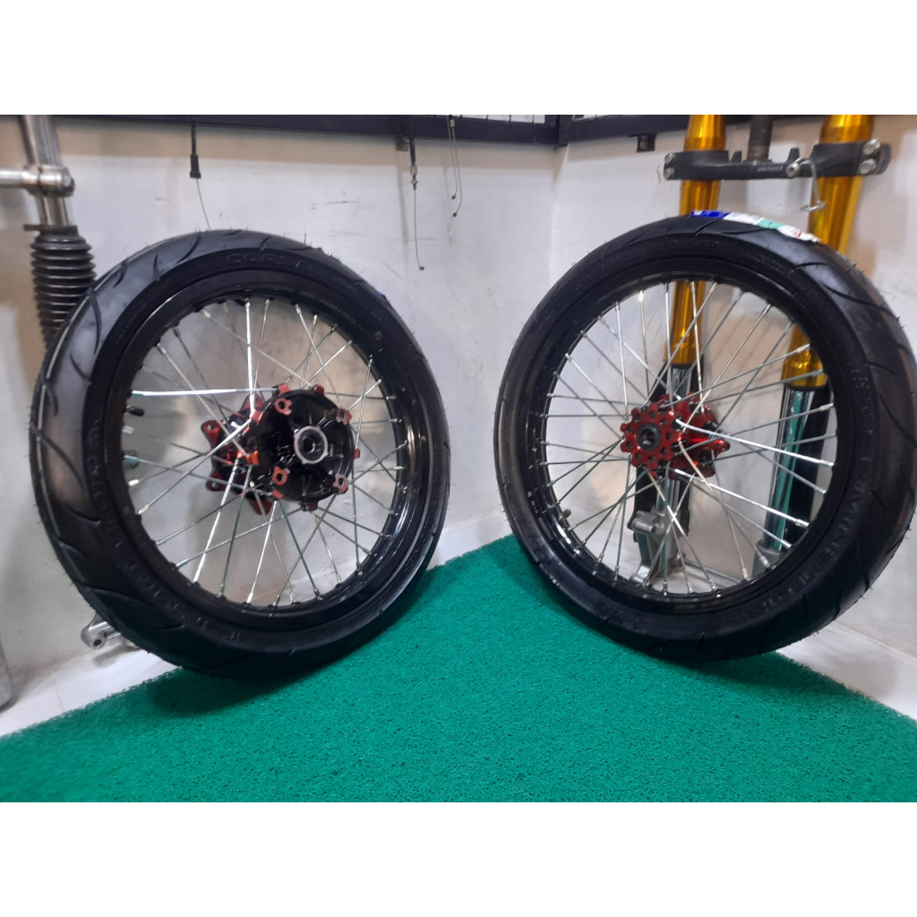 Jual Roda Set Semi Cacing CRF 150 L Wheelset Herex CRF Ban Corsa ...