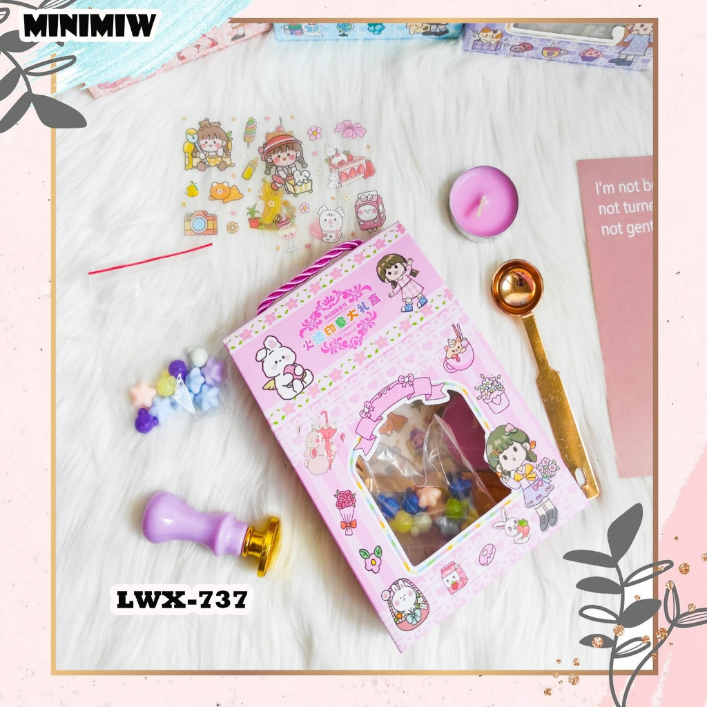 Jual PAKET DIY SEAL WAX + STICKER LWX-737 Daily Manual Cute Pattern ...