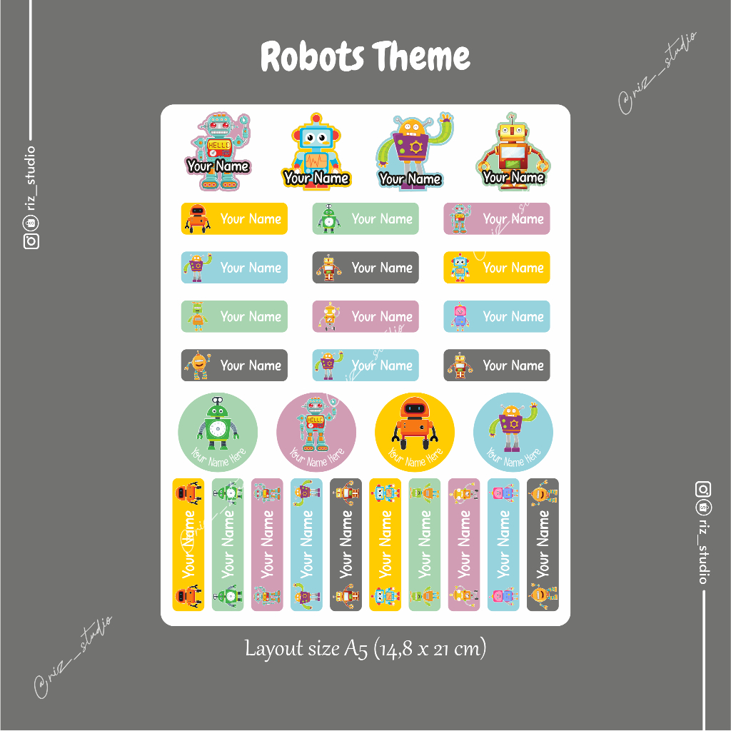 Jual STICKER LABEL NAMA KARAKTER ALL IN ONE (ISI 30 PCS / BISA 2 NAMA ...