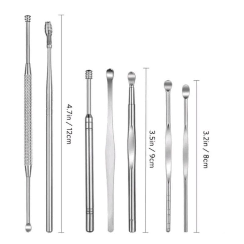 Jual Alat pembersih telinga set 5 in 1 stainless steel/ear picker/korek ...