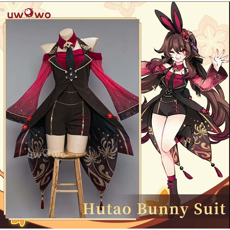 Jual Pre Sale Uwowo Exclusive Genshin Impact Fanart Hutao Cosplay Bunny Suit Cosplay Cute 2074