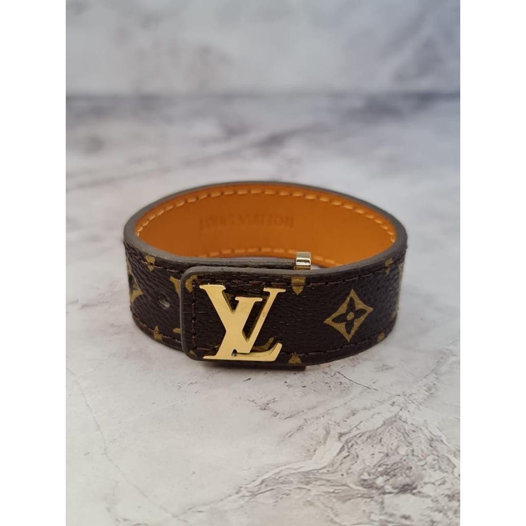 Louis Vuitton Bracelet・Mono Chain Size 19 Black M6552E Monogram Eclipse Metal