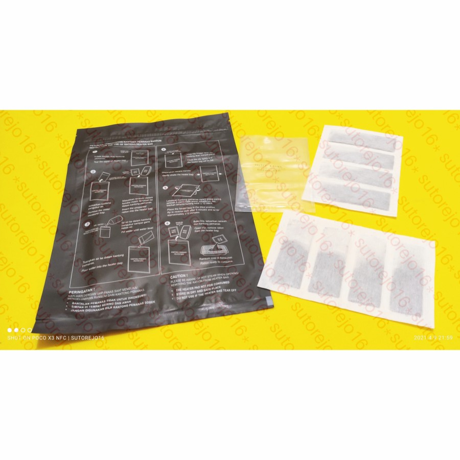Jual kantong pemanas ransum heater bag pemanas air tanpa api | Shopee ...
