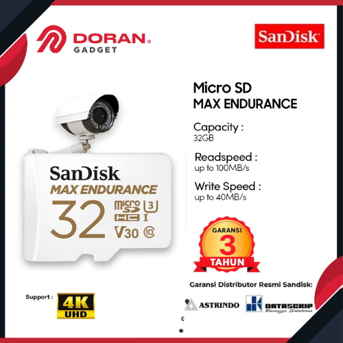 Jual Sandisk Micro SD Max Endurance MicroSDHC 32GB UHSI V30 100MB/s