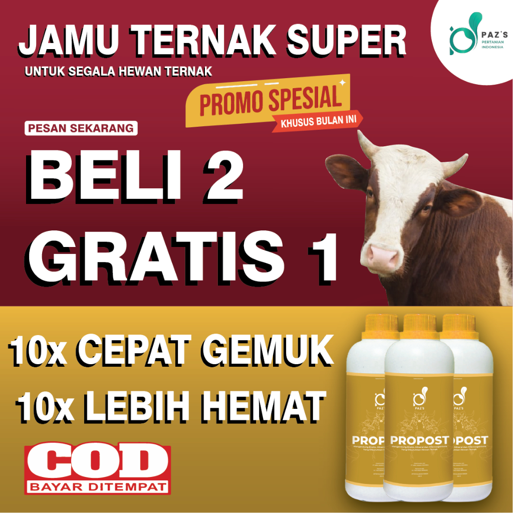 Jual Jamu Sapi Penggemukan Hewan Ternak Vitamin Sapi Nafsu Penggemuk Sapi Tercepat Vitamin