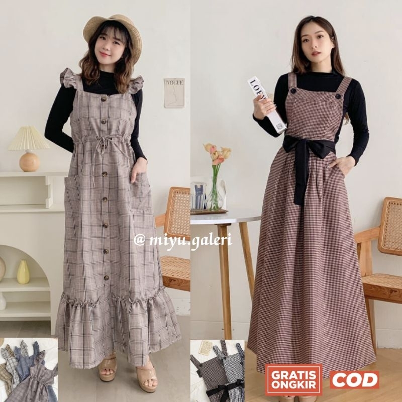 Jual Missy Overall Linen Korea tebal Overall tanpa inner Aplikasi