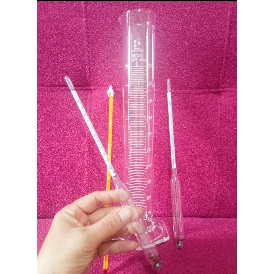 Jual Set Lengkap Test Density Bbm Hydrometer Bensin Hydrometer Solar Glass Thermometer Dan 0671