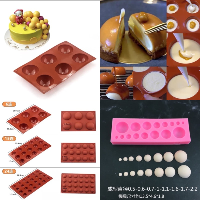 Jual cetakan silikon bulat cetakan coklat setengah lingkaran | Shopee