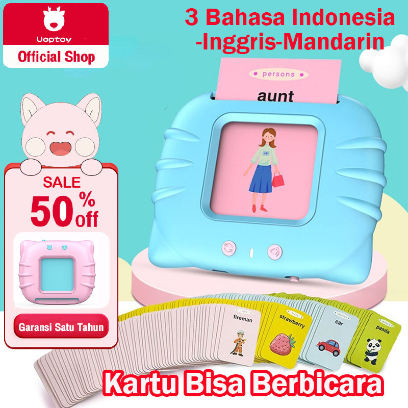 Jual Uoptoy Kartu Bisa Berbicara Card Early Education Tiga bahasa