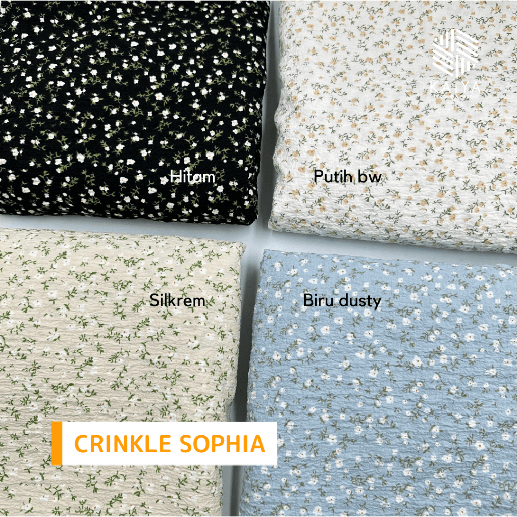 Jual Bahan Kain Crinkle Kringkle Kringkel Motif Sophia KAIYA Textile ...