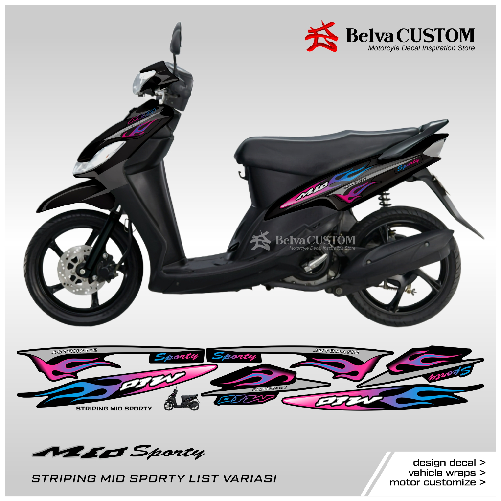 Jual Striping Mio Sporty / Smile Grafis Api / Stiker Motor Yamaha Mio ...