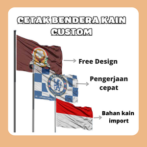 Jual Free Design Cetak Bendera Kain Standar Custom Desain Komunitas Sekolah Negara Shopee