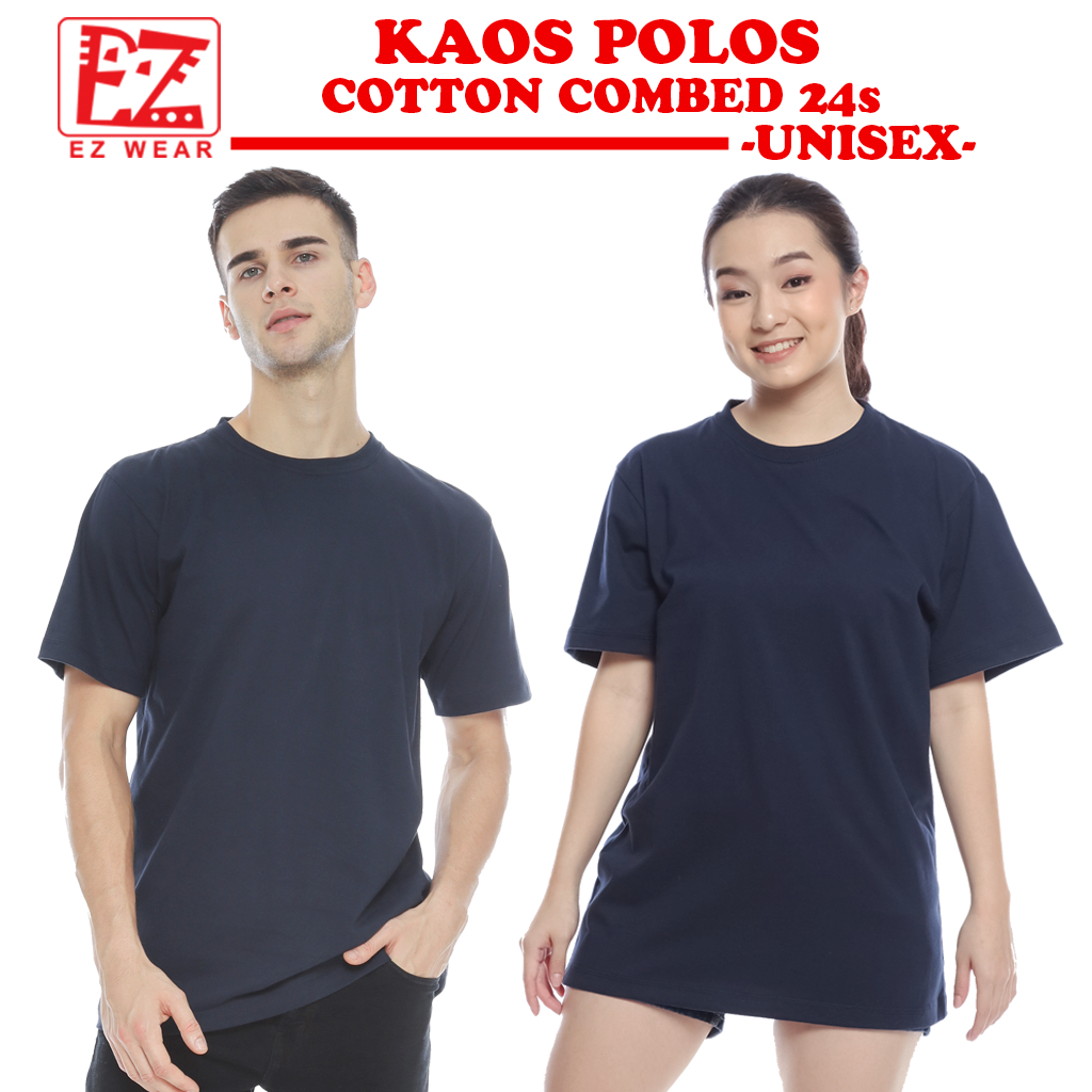 Jual KAOS POLOS NAVY LENGAN PENDEK / COTTON COMBED 24S / KAOS POLOS
