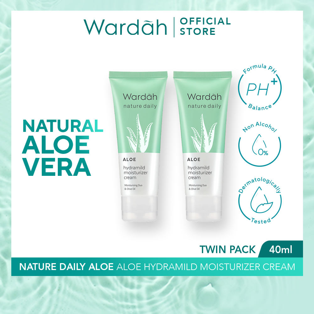 Jual Wardah Nature Daily Aloe Hydramild Moisturizer Cream 40 ml