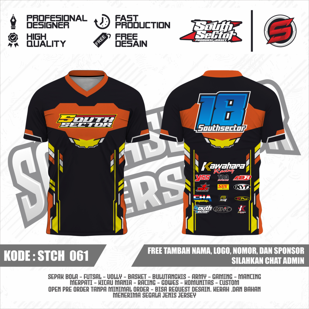 Jual JERSEY RACING / KAOS RACING CUSTOM NAMA DAN NOMOR - STCH061 ...