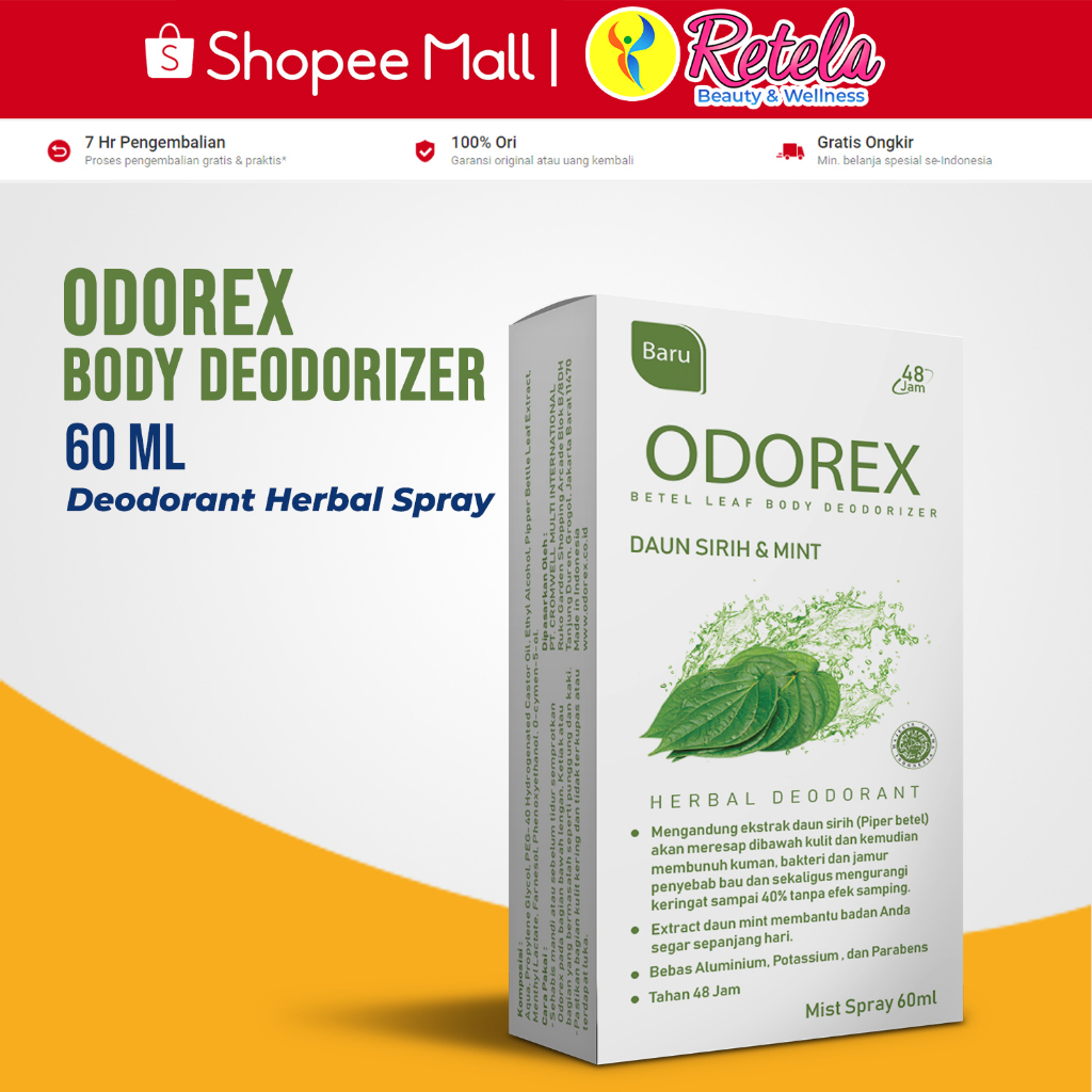 Jual Odorex Body Deodorizer Herbal Deodorant Mist Spray 60 ml