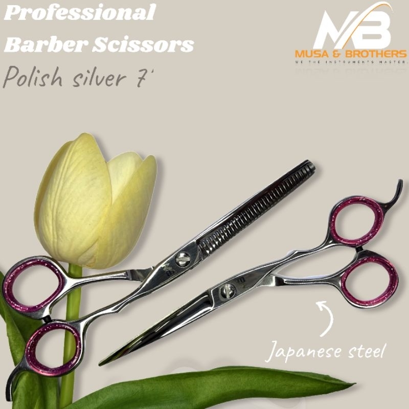 Jual MB Gunting rambut dan gunting sasak Silver Polish 6 inchi