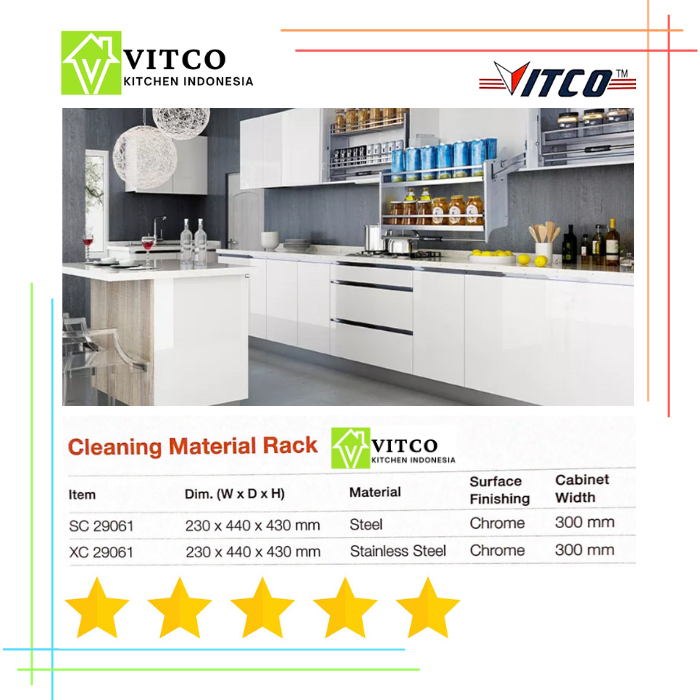 Jual VITCO Cleaning set Rack cabinet 300 mm / Rak Peralatan Pembersih ...