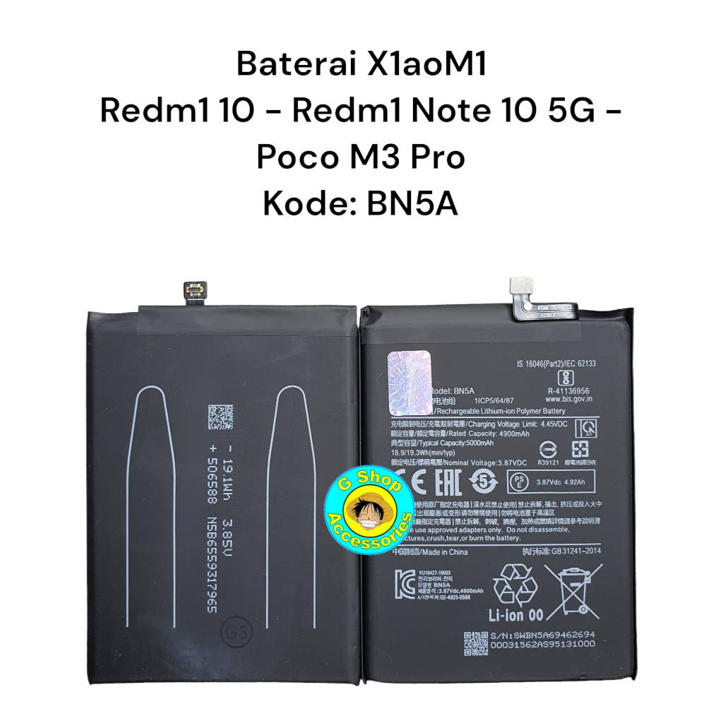 XIAOMI BATTERIA LITIO INTEGRATA ORIGINALE BN5A BULK PER REDMI 10 - NOTE 10 5G - POCO M3 PRO - Foto 5