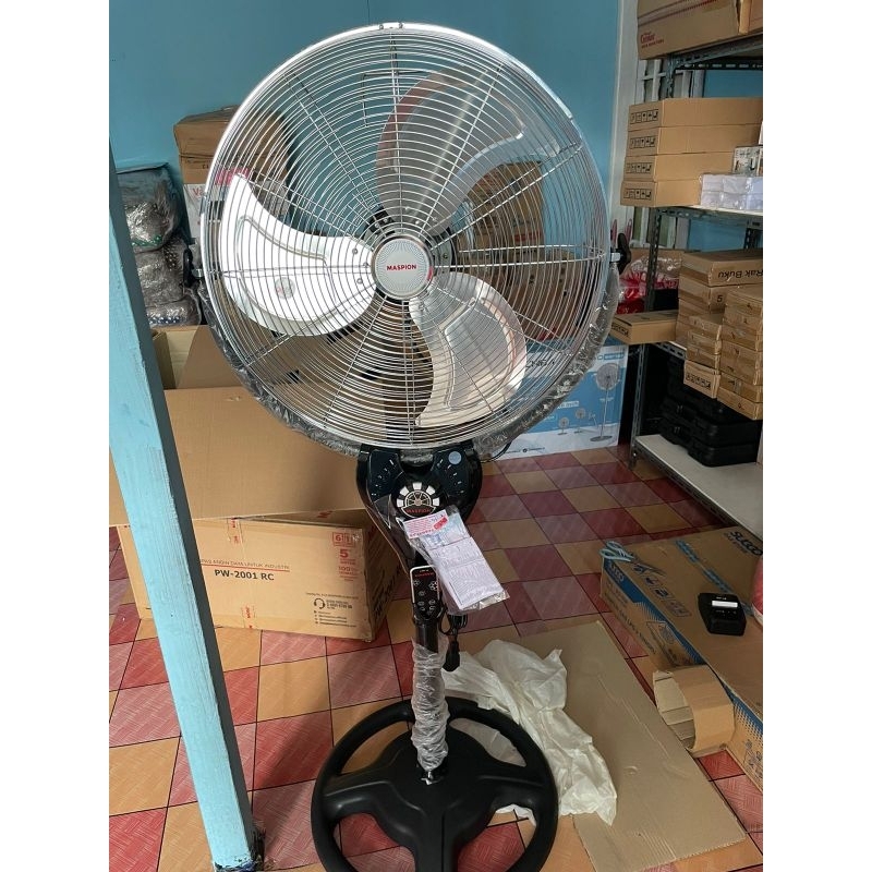Jual Kipas angin besi pakai remote berdiri stand Fan 20 inch Maspion