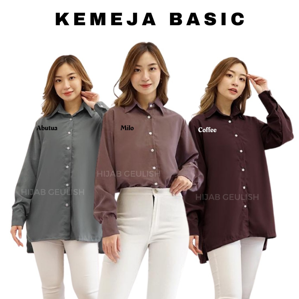 Jual KEMEJA POLOS / KEMEJA BASIC TERMURAH | Shopee Indonesia