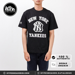 Kaos MLB B BACK TEXT FONT BLOCKED BLUE WHITE Tshirt 100% ORIGINAL -  HYPESNEAKER.ID