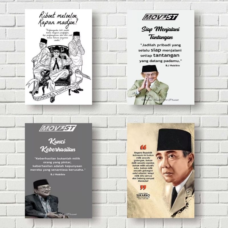 Jual (COD) Poster Kayu Dinding Presiden Ir Soekarno //Hiasan Dinding ...