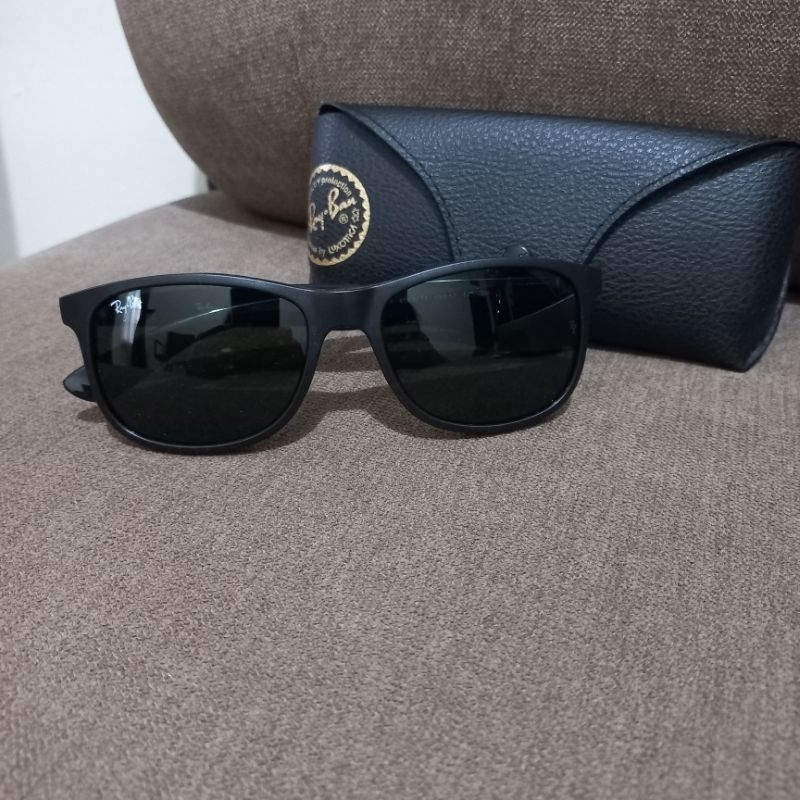 KACAMATA HITAM PRIA RB4202 RAY BAN ANDY BLACK AND GREEN SUNGLASSES KACAMATA COWOK