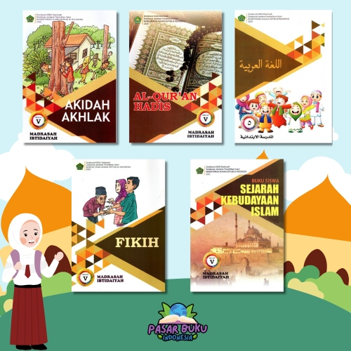 Jual Buku MI KEMENAG Kelas 5 SD Akidah Akhlak, Al-Qur'an Hadis, Bahasa ...