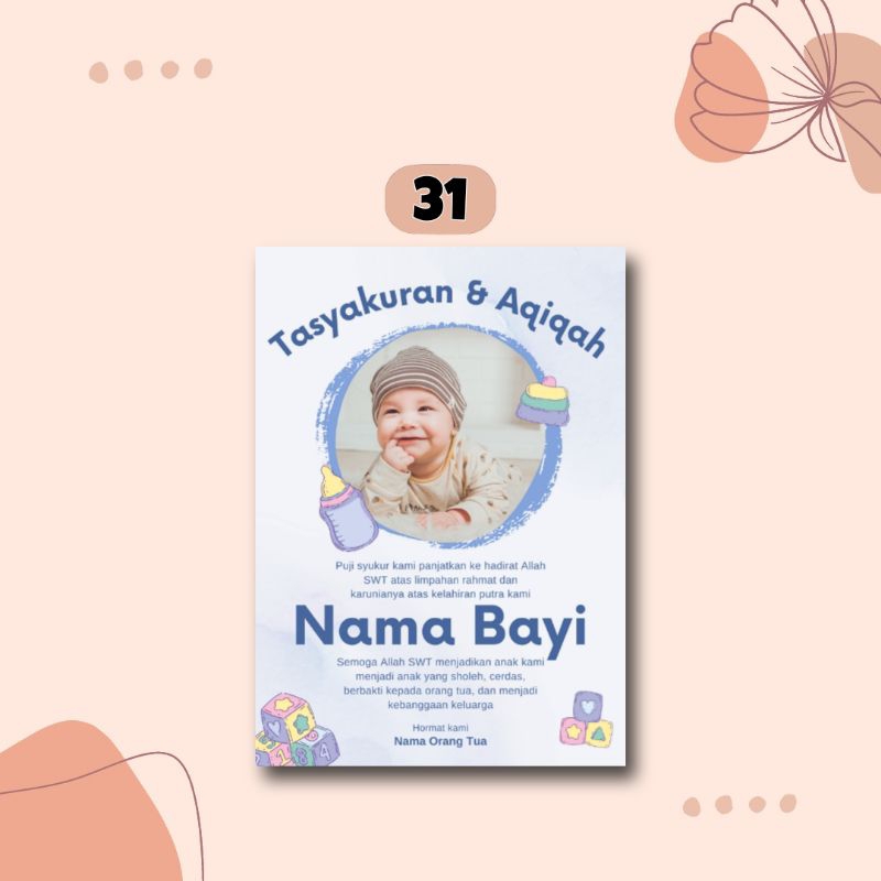 Jual KARTU / STICKER KELAHIRAN BAYI MURAH / KARTU STICKER TASYAKURAN ...