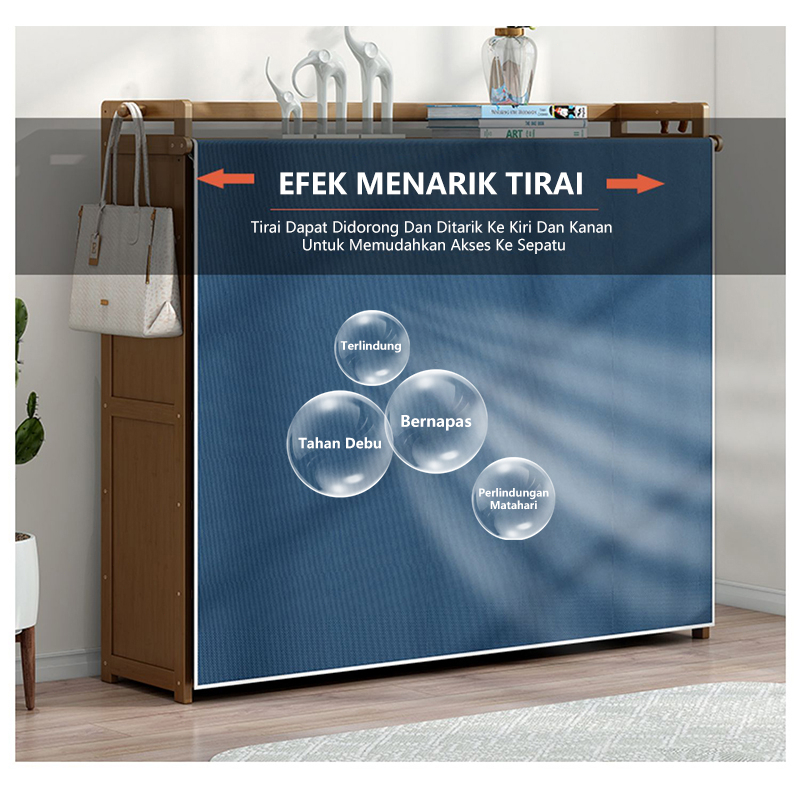 Jual Rak Sepatu Kayu 7 Lantai Tahan Debu Lemari Sepatu Ekstra Tinggi ...