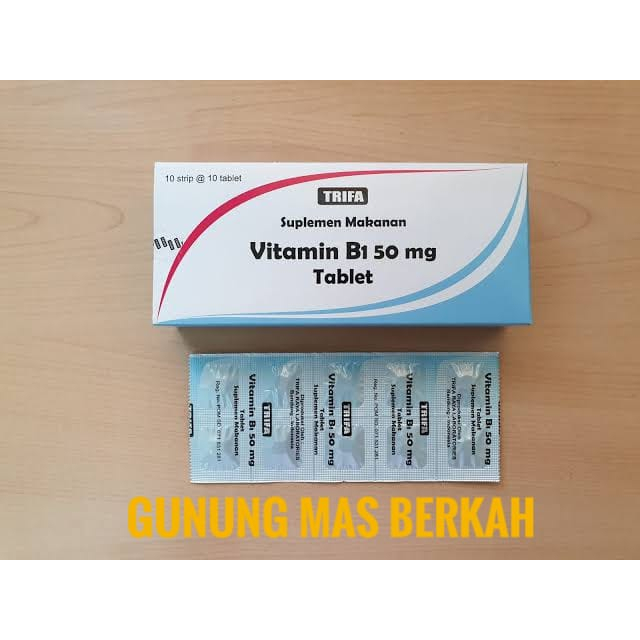 Jual VITAMIN B 1 50mg Vitamin B1 50 MG BOX Isi 100 TABLET TRIFA ...