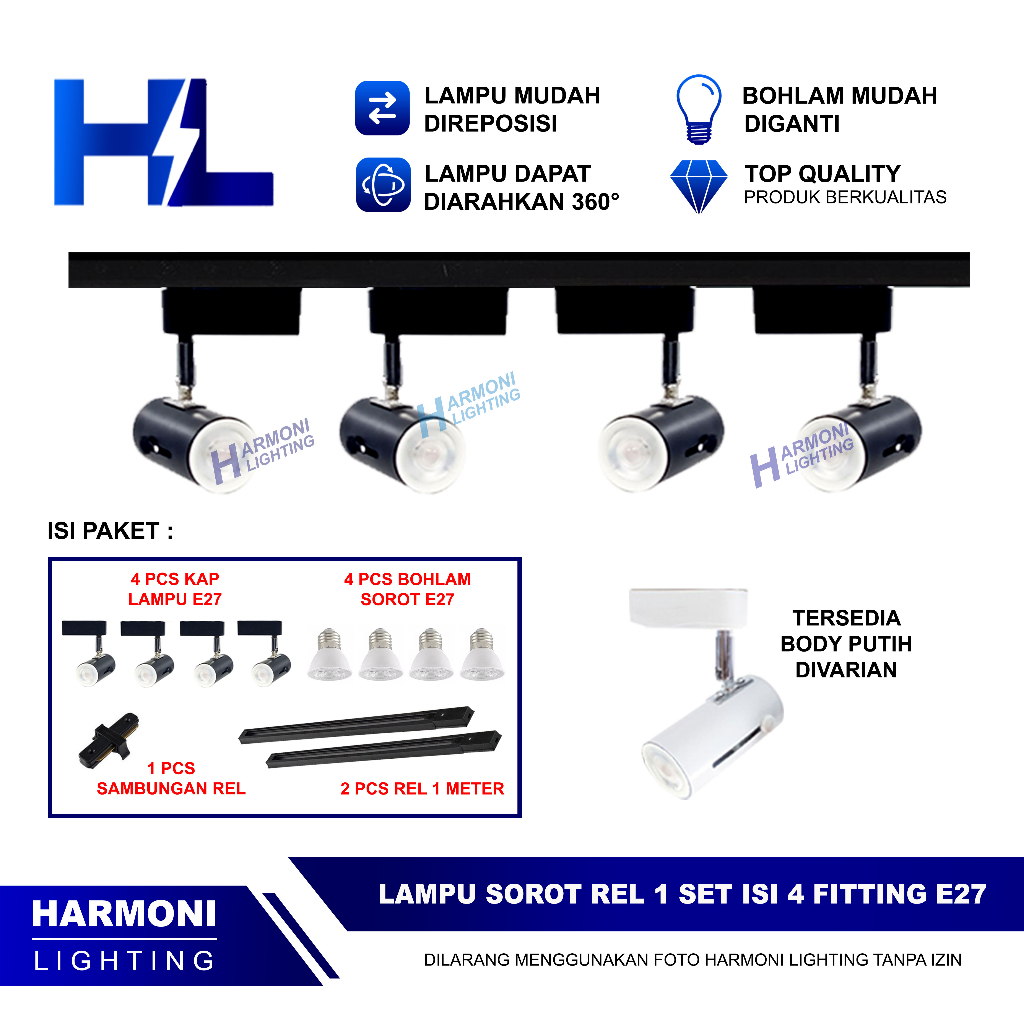 Jual Paket Lampu Sorot Rel Set Isi Track Light Rell M Meter Led Spotlight Shopee Indonesia