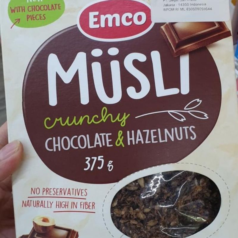 Jual Emco Musli Crunchy Chocolate & Hazelnuts Cereal 375gr Shopee