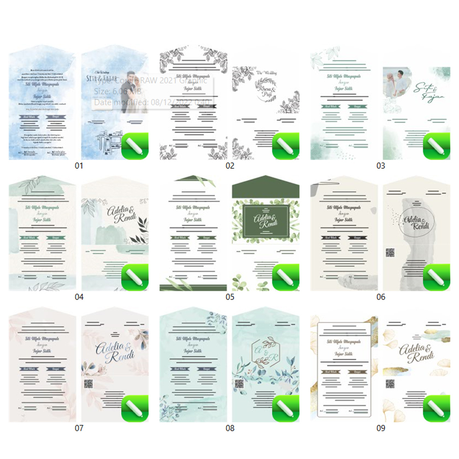 Jual Template Undangan Pernikahan Amplop CDR Desain Rustic Kekinian ...