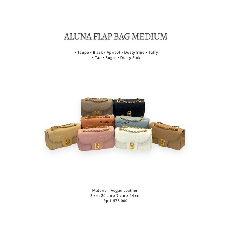 Jual Aluna Flap Bag Buttonscarves Original - Sugar, Larga - Kota